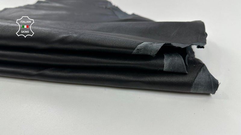 BLACK Soft Italian STRETCH Backed Lambskin leather hides skins 6sqf 0.7mm #C2478