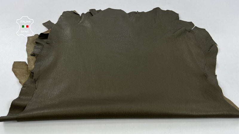 NATURAL GRAINY OLIVE Soft Italian Lambskin leather 2 skins 12sqf 1.0mm #C1439