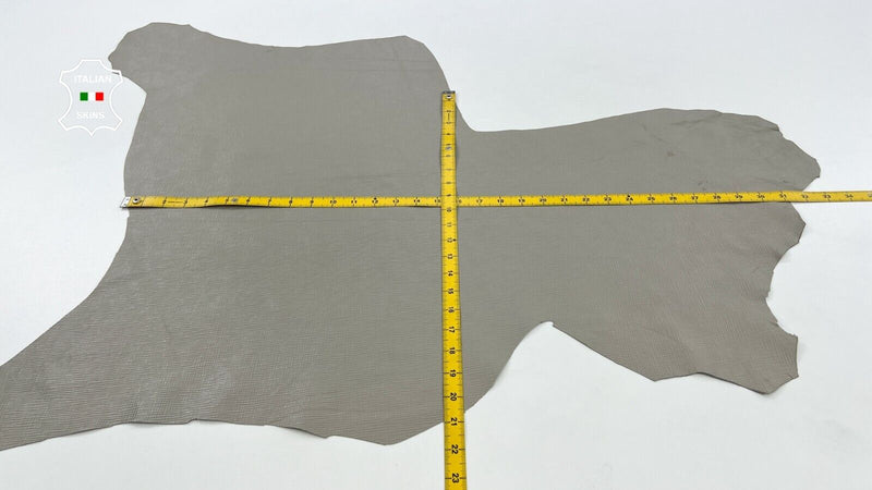 LIGHT GREY EPSOM TEXTURED PRINT ON Thin Italian Goat leather 4+sqf 0.6mm #C1377