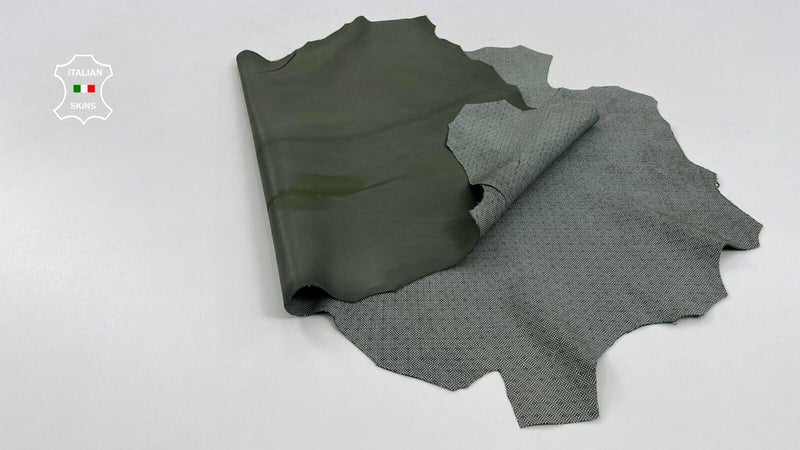 OFF WHITE EYE ATTRACTION PRINT ON KHAKI ARMY Goatskin leather 4+sqf 0.9mm #C1179