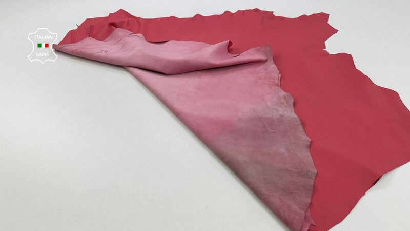BLUSH PINK EPSOM TEXTURED PRINT ON Thin Lamb leather 2 skins 15+sqf 0.6mm #C2596