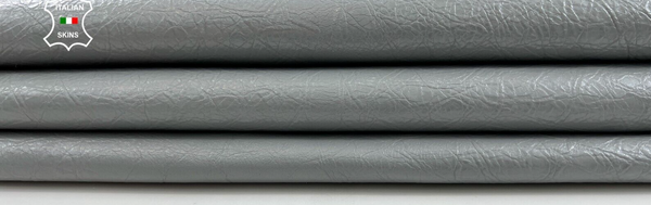 GREY COATED CRINKLED Italian Goatskin Goat leather skins hides 6+sqf 1.0mm #C965