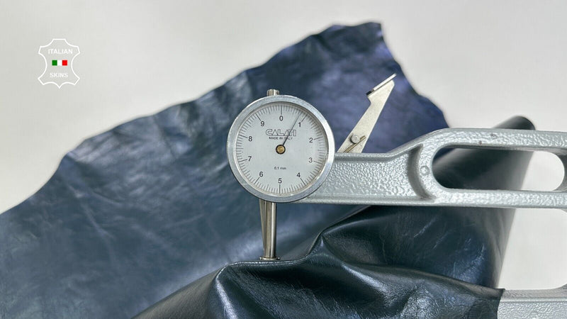 PATENT PEARLIZED PETROL BLUE SHINY Italian Goatskin leather 4+sqf 0.8mm #C2243