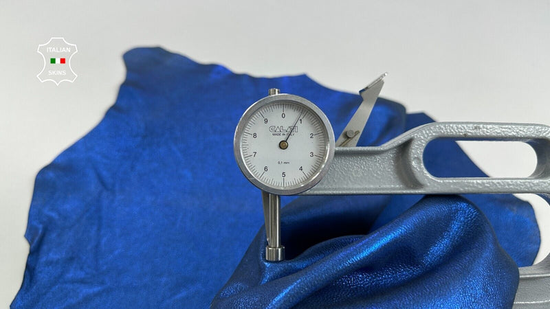 METALLIC COBALT BLUE GRAINY VINTAGE LOOK Soft Lambskin leather 5+sqf 0.9mm C2284