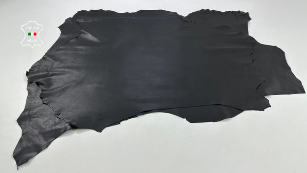 JET BLACK SMOOTH Soft Italian Lambskin Sheep leather 2 skins 10sqf 0.8mm #C2462