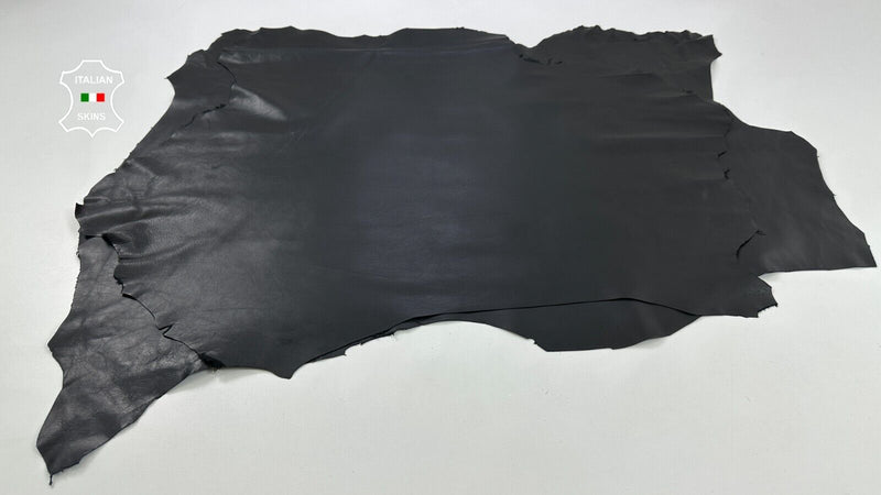 JET BLACK SMOOTH Soft Italian Lambskin Sheep leather 2 skins 10sqf 0.8mm #C2462