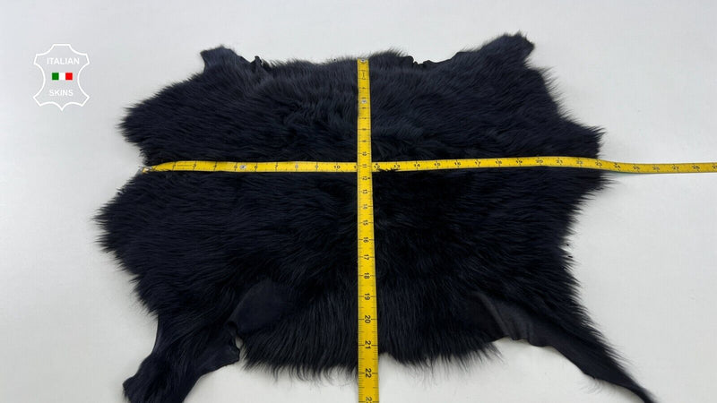 DARK BLUE LONG Soft Hair On DOUBLE FACE sheepskin shearling fur  20"X22" #C545
