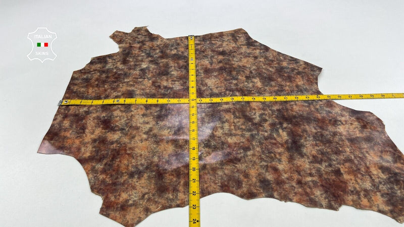 NUDE DISTRESSED PATENT COATED Strong Italian Goatskin leather 4sqf 0.8mm #C1669