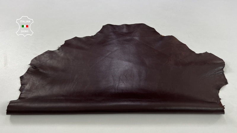 REDDISH CHESTNUT BROWN SHINY Soft Italian Lambskin leather hide 4sqf 1.0mm C1721