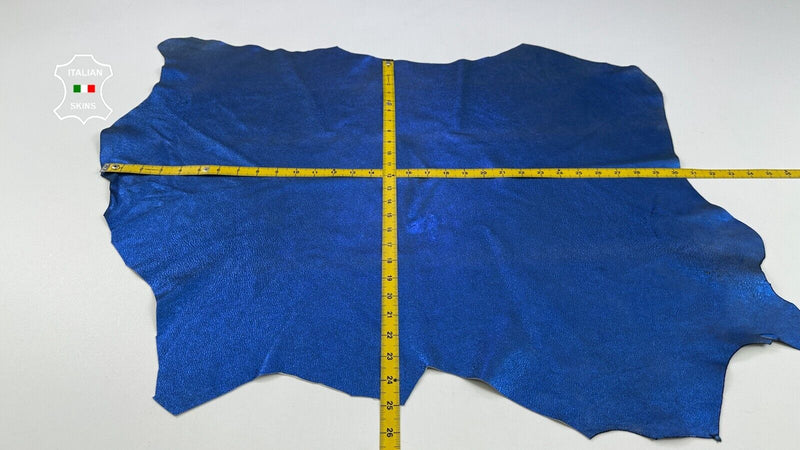 METALLIC COBALT BLUE GRAINY VINTAGE LOOK Soft Lambskin leather 5+sqf 0.9mm C2284