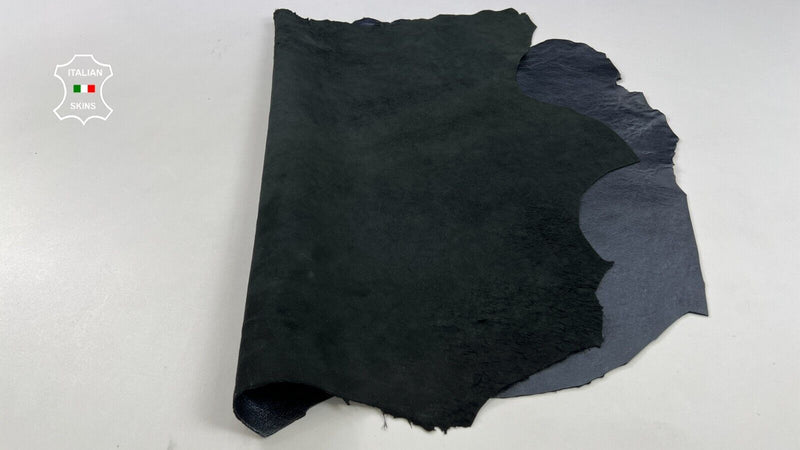 WASHED PEARLIZED GUNMETAL ROUGH Thick Soft Italian Lamb leather 6sqf 1.3mm C1853