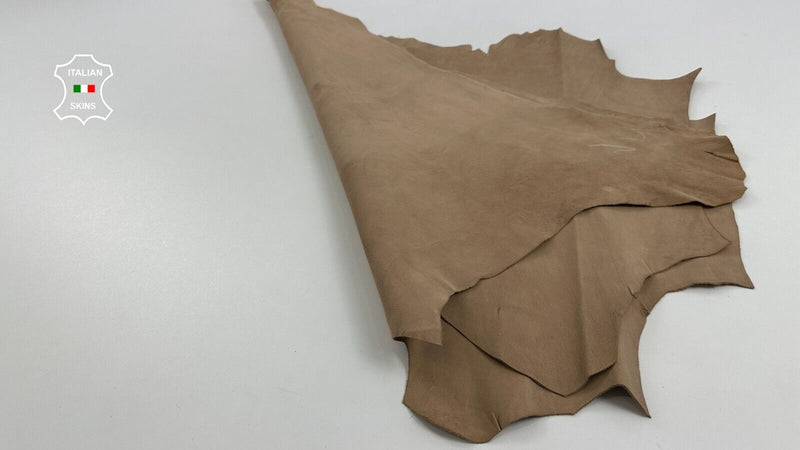 LIGHT SAND NUDE NUBUCK Italian Goatskin leather hides 2 skins 10sqf 1.0mm C3038