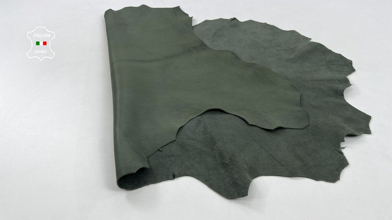 KHAKI ARMY EYE ATTRACTION PRINT Soft Italian Goatskin leather 5sqf 1.0mm #C1180