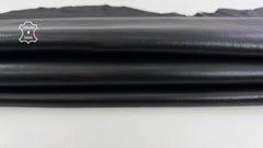 Double face black Italian lambskin leather skin from Italianskins, showcasing soft, smooth, high-quality lamb leather texture.