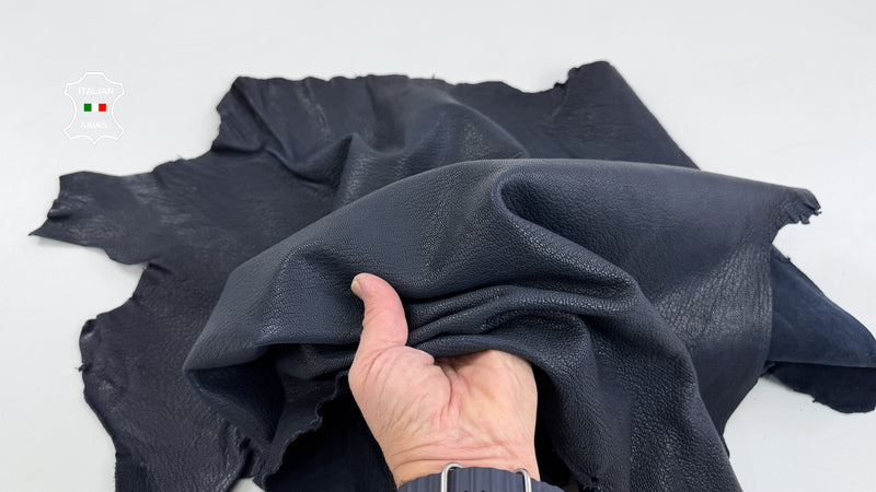 DARK BLUE vegetable tanned Italian Goatskin leather skins