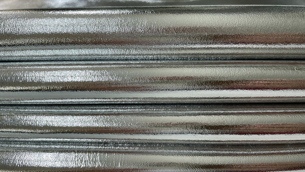 Italian lambskin leather skins hides METALLIC SILVER 100sqf