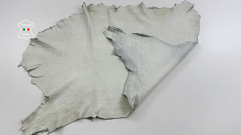 DIRTY WHITE vintage look Grainy Italian Lambskin leather skins