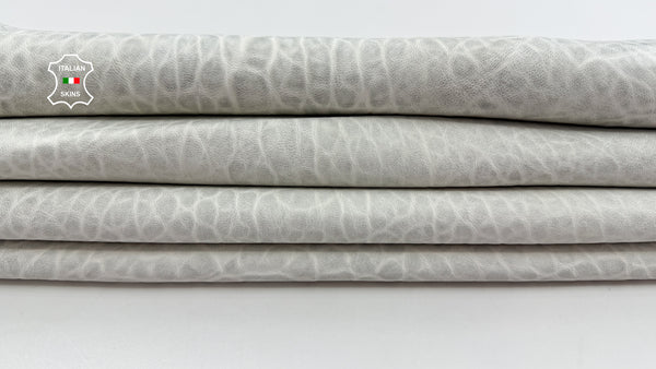 DIRTY WHITE vintage look Grainy Italian Lambskin leather skins