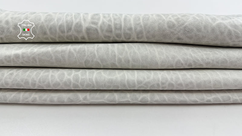 DIRTY WHITE vintage look Grainy Italian Lambskin leather skins