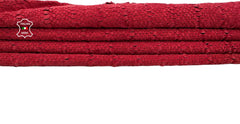 Genuine Italian lambskin leather from Italianskins, washed red snake perforated leather skin with laser details for crafting.