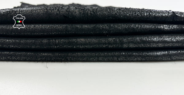 ROTTO BLACK VERY VINTAGE Italian Lambskin Lamb Sheep Leather skins