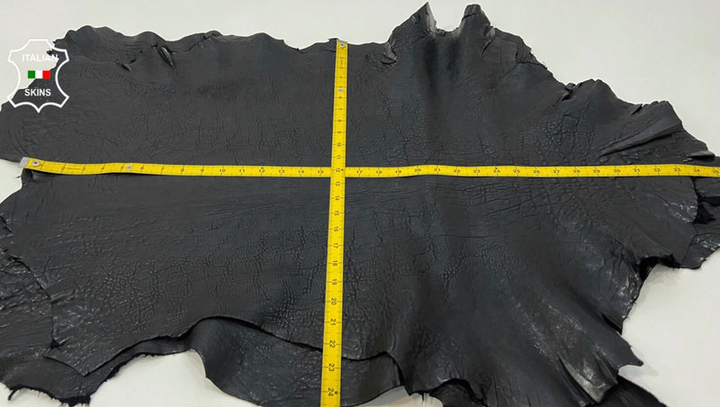 BUBBLY BLACK WASHED veg tanned Italian Lambskin leather skins
