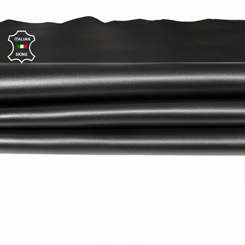 BLACK FULL GRAIN smooth Italian genuine Lambskin leather skins 0.5mm to 1.2mm