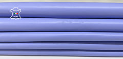 Azure blue lilac Italian lambskin leather skin from Italianskins, showcasing soft textured leather with natural grain details.