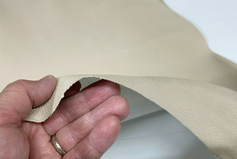 PEBBLE GRAINY IVORY Italian Goatskin leather skin skins hides 5sqf 0.7mm #A7580