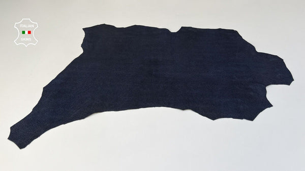 DARK BLUE REPTILE TEXTURED PRINT On Italian Goatskin leather 4sqf 0.8mm #B8924