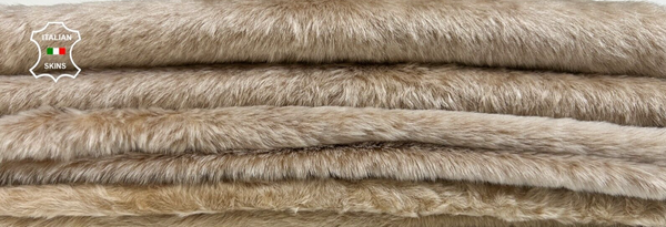 SAND BEIGE SHORT Hair On sheepskin shearling fur leather 8 skins 16sqf #B8673