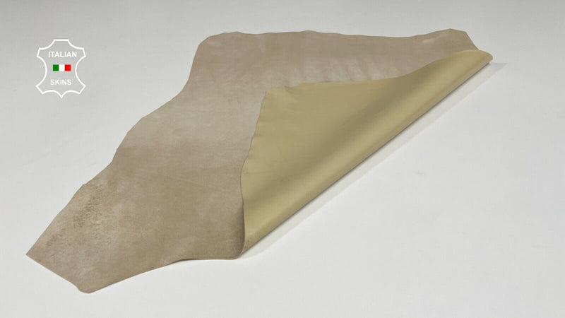 BEIGE CREAM Soft Italian Lambskin leather hides Bookbinding 4sqf 1.0mm #B4530