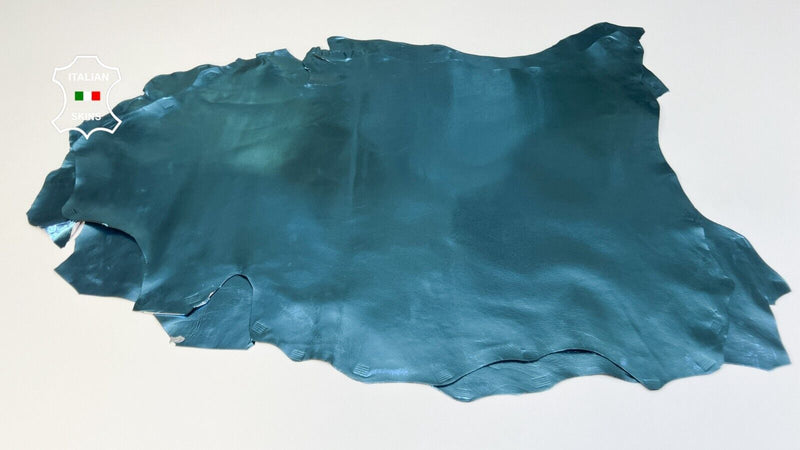 METALLIC SKY BLUE Italian Goatskin Goat leather hides 2 skins 12sqf 0.9mm #B4829
