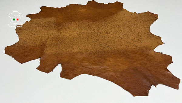 COGNAC BROWN VINTAGE VEGETABLE TAN Thin Soft Lambskin leather 7sqf 0.6mm #B8589