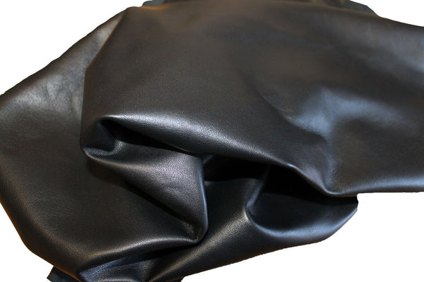 Italian Lambskin Leather skin skins hide hides SOFT PREMIUM BLACK 5sqf