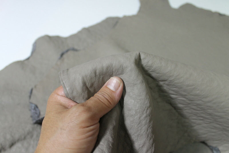 NATURAL GREY / WOOL BACKSIDE Italian Lambskin Lamb leather 3 skins 16sqf #A5525