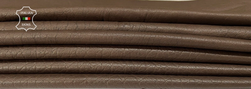 BROWN ELEPHANT GRAINY TEXTURED Soft Lambskin Leather 2 skins 18sqf 0.8mm #B7978