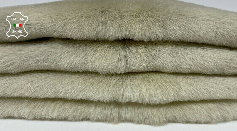 IVORY sheepskin shearling fur hairy sheep Italian leather skin 19"X28" #A9241