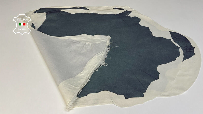 TEAL PEARLIZED Soft Italian Stretch Lambskin leather 2 skins 12sqf 0.7mm #B6526
