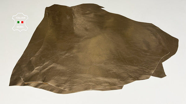 METALLIC CHAMPAGNE GOLD CRINKLED Soft Goatskin leather 2 skins 10sqf 0.7mm B6584
