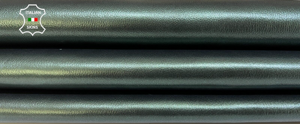 METALLIC BOTTLE GREEN CRINKLED COATED Goatskin leather hides 6sqf 0.8mm #B6142