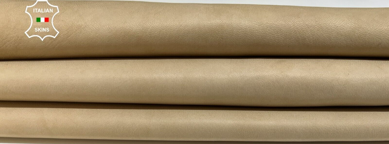 NAKED SAND BEIGE VEGETABLE TAN UNFINISHED Thick Lamb leather 3sqf 1.1mm #B6449