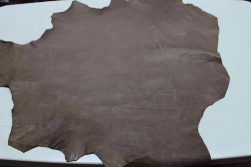 Italian Goatskin leather skin skins VINTAGE LIGHT WALNUT BROWN 6sqf #A1023