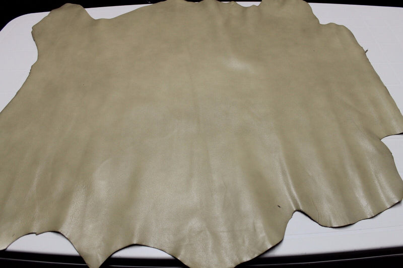 Italian THICK Goatskin leather skins hides ROUGH BEIGE 6+sqf #A1346