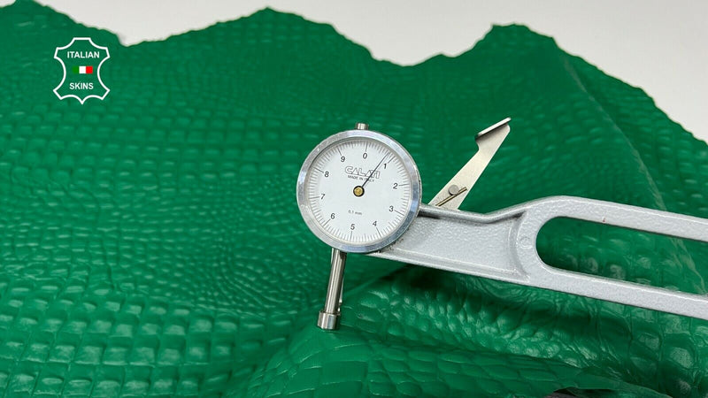 GREEN ALLIGATOR CROCODILE EMBOSSED TEXTURED Italian Lambskin 5+sqf 0.7mm #A9104