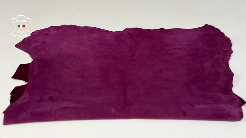 WINE PLUM SUEDE Soft Italian Goatskin Goat leather hide 2 skins 7sqf 0.9mm B9037