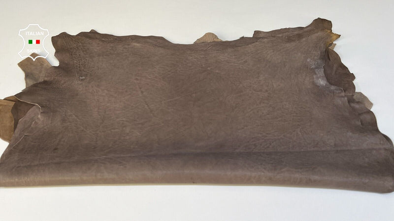 WALNUT BROWN VEGETABLE TAN Thick Italian Lamb leather 3 skins 18sqf 1.3mm #B8769