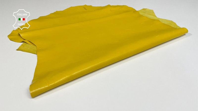 TRUE YELLOW soft Italian Lambskin Lamb Sheep leather 2 skins 10sqf 0.7mm #B1899