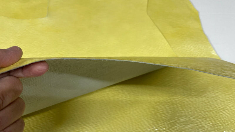 EPI LV YELLOW PATENT calfskin calf cow leather 2 skins total 9sqf 1.0mm #A7395