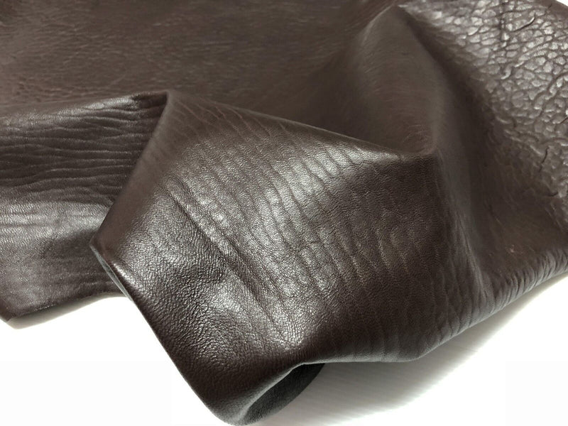 Italian lambskin leather skins hides hide GRAINY BROWN CHOCOLATE 6+sqf